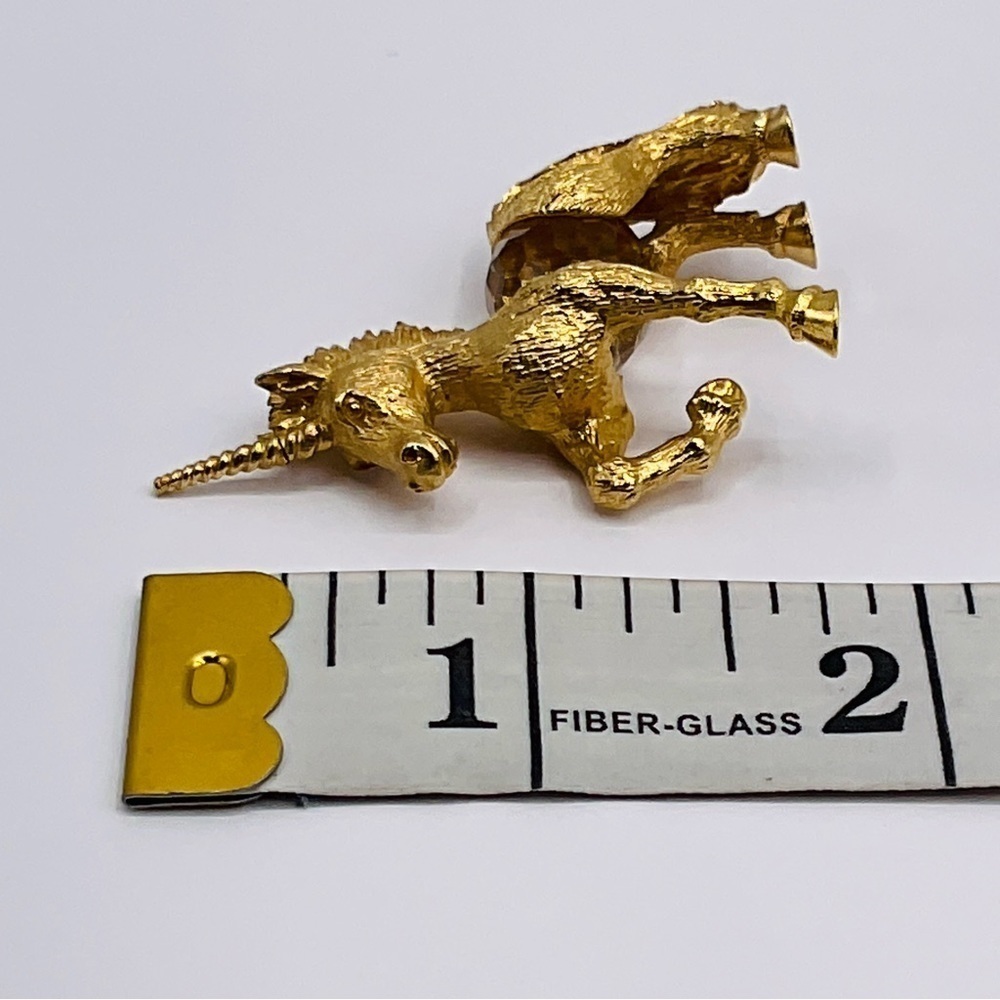 Vintage Unicorn Miniature Faceted Crystal Belly Gold Plated Metal 1983 IFS Figur - Picture 10 of 10